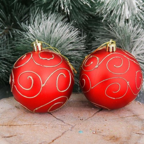 Набор шаров пластик Элит d-7 см 9 шт красный         2356910