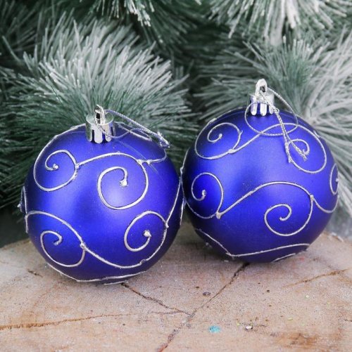 Набор шаров пластик Элит d-7 см 9 шт синий         2356954