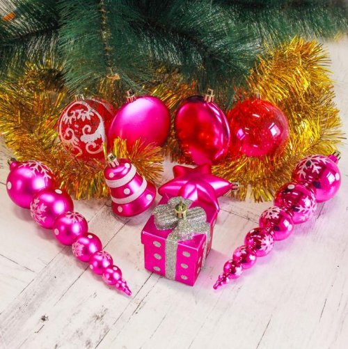 Ёлочные украшения Малиновое ассорти (набор 43 шт.)            2122503
