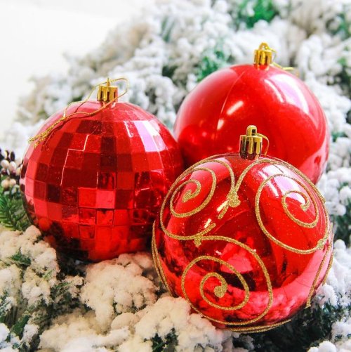 Новогодние шары Чары (набор 4 шт.), красные           2178222