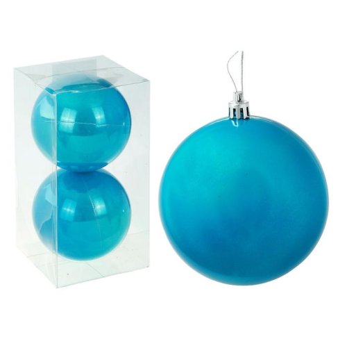 Новогодние шары Жемчужная капель бирюзовые (набор 2 шт.)           1009354