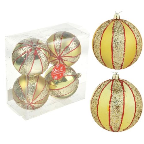 Новогодние шары Золотой ободок (набор 4 шт.)            1309464
