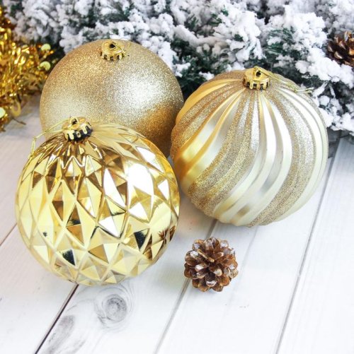 Новогодние шары Золотые гиганты (набор 3 шт.)            2122917