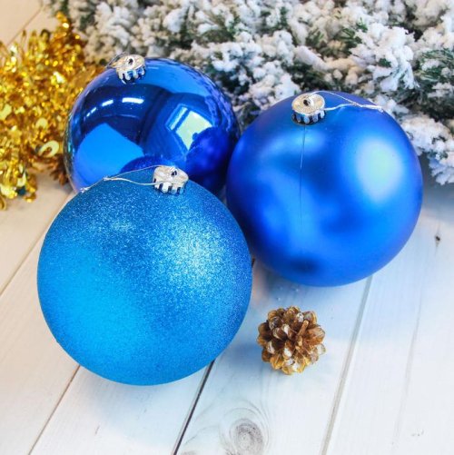 Набор шаров пластик d-15 см (набор 3 шт) гиганты синий        2122916