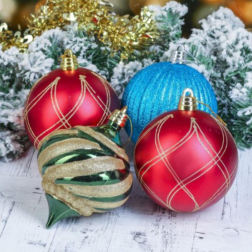 Набор шаров пластик d-15 см 4 шт Нейн микс         3249278