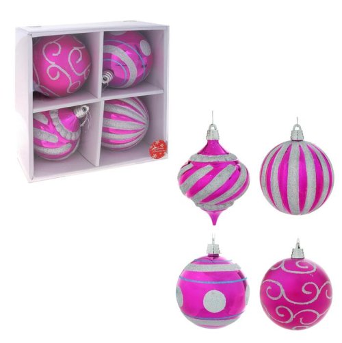 Новогодние шары Розовые гиганты (набор 4 шт.)            334373