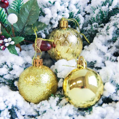 Новогодние шары Анданте (набор 2 шт.), золотые           2178228