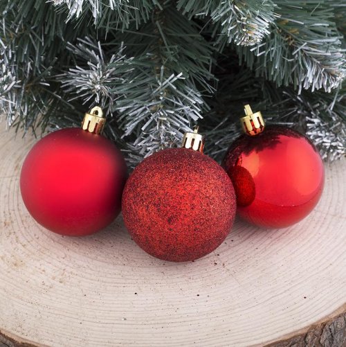 Набор шаров пластик d-5,5 см 8 шт красный микс         3259890