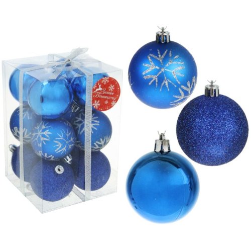 Новогодние шары Снежинки ассорти (набор 12 шт.)           1346733