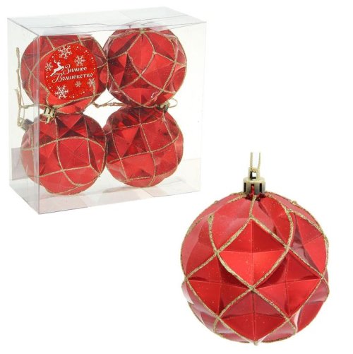 Новогодние шары Красные грани (набор 2 шт.)            1305729