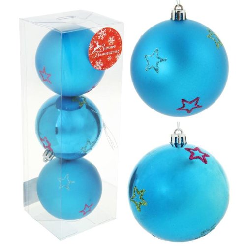 Новогодние шары Звзёды синие (набор 2 шт.)           1346732