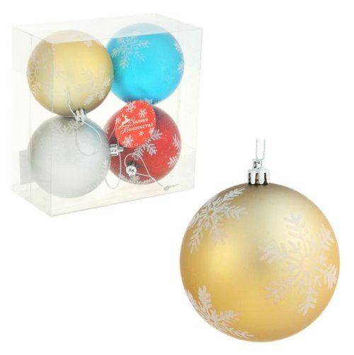 Новогодние шары Снежинки цветные (набор 2 шт.)           1307162