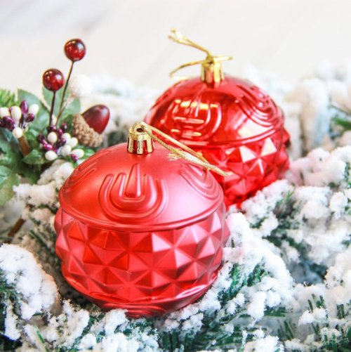 Новогодние шары Пралине (набор 6 шт.), резьба, красные          2122911