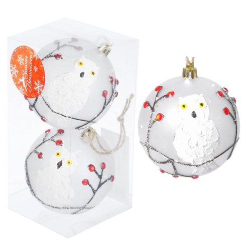 Новогодние шары Зимняя веточка (набор 2 шт.)            2137140