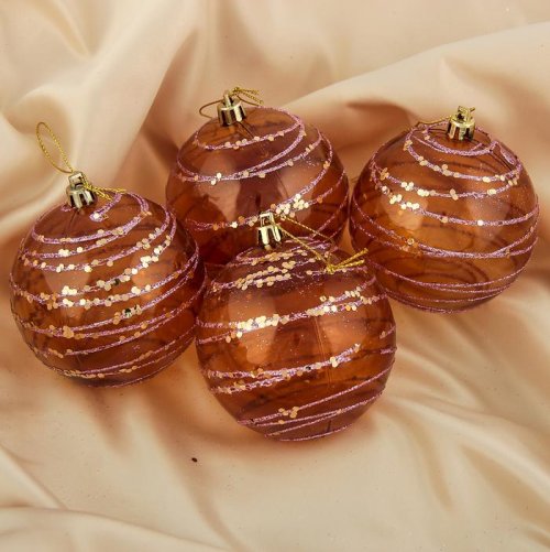 Набор шаров пластик d-8 см 4 шт Джаз          3259838