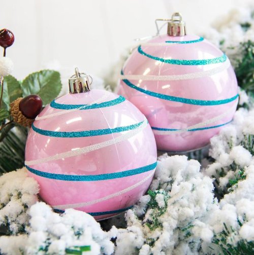 Новогодние шары Орион (набор 6 шт.), розовые           2178194