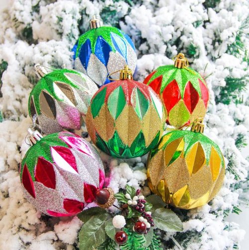 Набор шаров пластик d-8 см 6 шт Амадеус микс         2178220