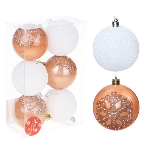 Новогодние шары Жемчужная снежинка (набор 6 шт.)            2131330