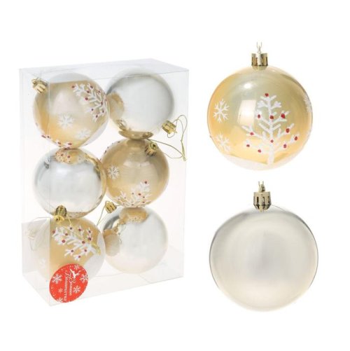 Новогодние шары Зимнее деревце (набор 6 шт.), золотые           2131324
