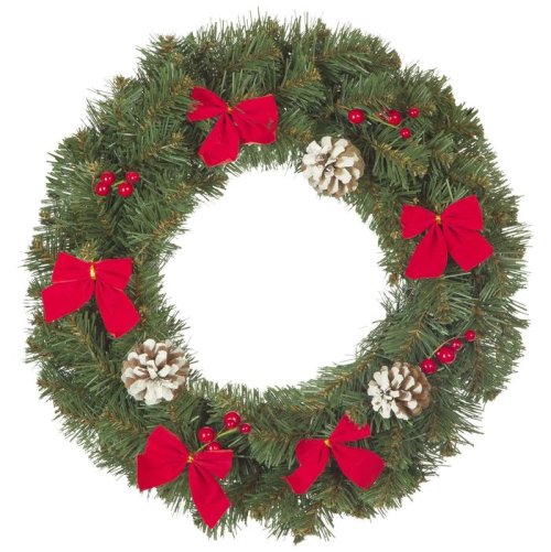 Рождественский венок "Нарядный" с декором 40 см., Кол-во веточек - 90 шт.    2827304
