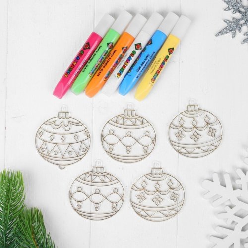 Набор витражных красок с витражами "Новогодний" 3938094с