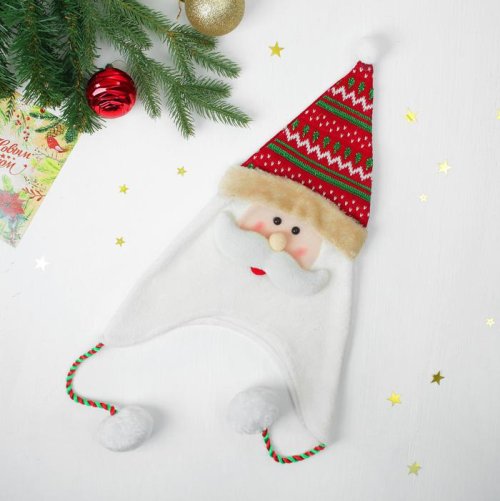 Канавальная шапка "Дедушка", цвет бело-красный    3467101