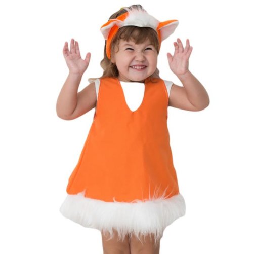 Карнавальный костюм "Лисонька", ободок с ушками, платье, рост 92 см    3639505