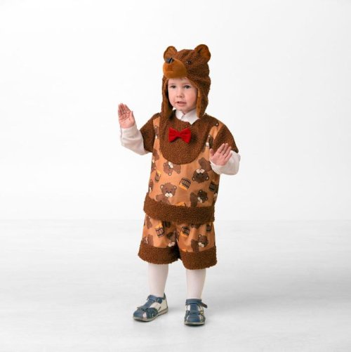 Карнавальный костюм "Медвежонок Михасик", маска, жилет, шорты, р-р 26, рост 104 см 2186213