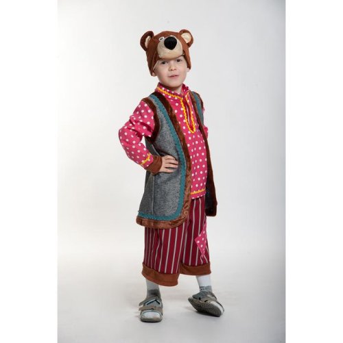 Карнавальный костюм "Михаил Потапыч", маска, рубаха с жилетом, бриджи, рост 98-128 см    2512703