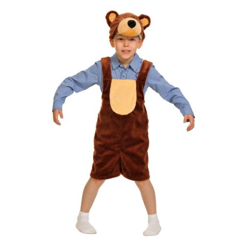 Карнавальный костюм "Бурый мишка", плюш, полукомбинезон, маска, рост 92-122 см 2512726