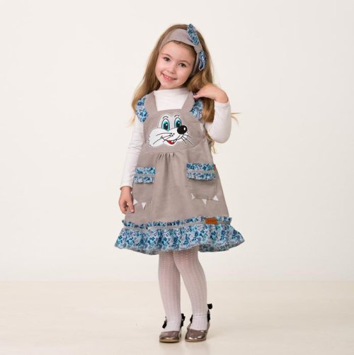 Карнавальный костюм "Мышка Тики ", повязка, сарафан, р.28    3469227