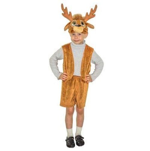 Карнавальный костюм "Олень", шапочка, жилет, шорты, рост 122 см, 5-7 лет 2176839
