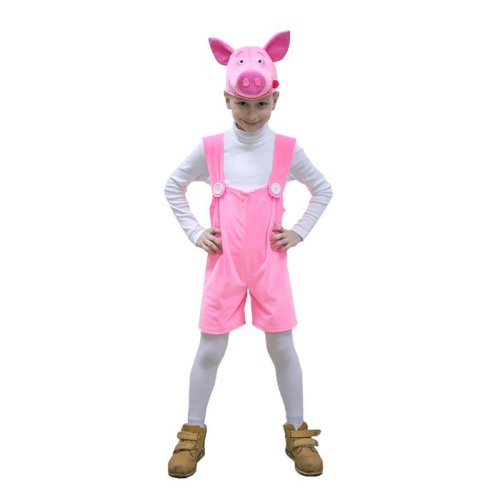 Карнавальный костюм "Поросенок Кубик" плюш, рост 122-128 см    3408475