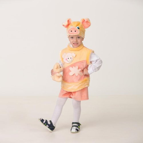 Карнавальный костюм "Поросёнок Лаврик", плюш, маска, безрукавка, шорты, р.28    3933918