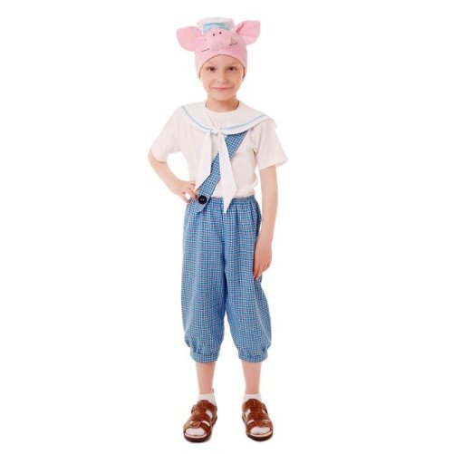 Карнавальный костюм "Поросёнок Нуф-Нуф", бриджи, футболка, воротник, шапка, р-р 64, рост 116-122 см 1454978