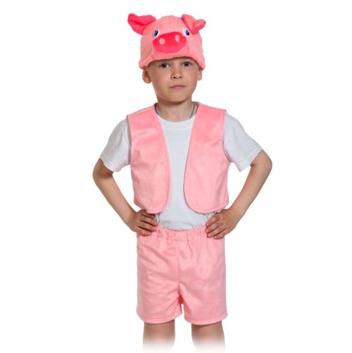 Карнавальный костюм "Поросёнок" ЛАЙТ жилет, рост 92-116 см    3908936
