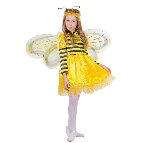 Карнавальный костюм "Пчелка",  шапочка, платье, крылья, рост 134 см    3408454