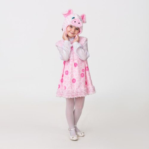 Карнавальный костюм "Свинка Бетта", маска, сарафан, р.28    3947666