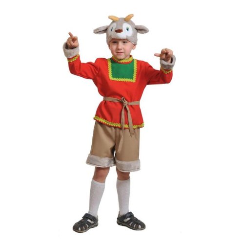 Карнавальный костюм "Серенький козлик", маска, рубаха, пояс, шорты, рост 98-128 см 2512708