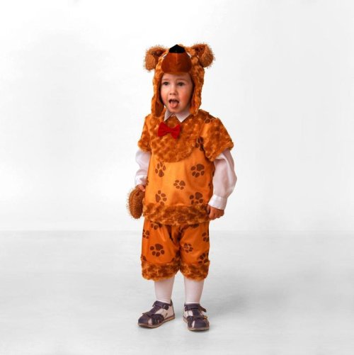 Карнавальный костюм "Собачка Бобик", маска, жилет, шорты, размер 28, рост 110 см 2186218