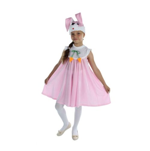 Карнавальный костюм "Зайка", сарафан из плюша, шапка, р-р 56, рост 98-104 см 1537838