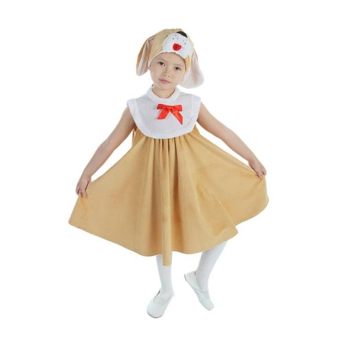 Карнавальный костюм "Собачка", сарафан из плюша, шапка, р-р 60, рост 110-116 см 1537809