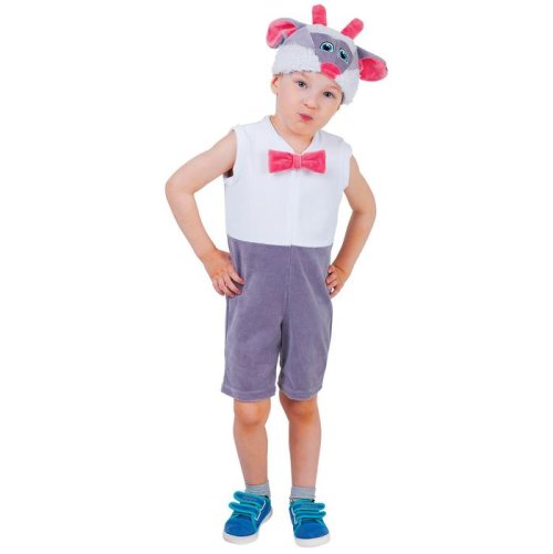 Карнавальный костюм для мальчика от 1,5-3-х лет "Барашек с бантиком", велюр, комбинезон, шапка 1392528