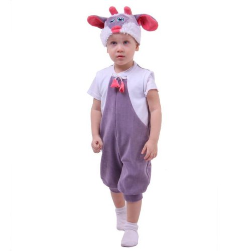 Карнавальный костюм "Барашек с колокольчиками", велюр, комбинезон, шапка, от 1,5 3-х лет 1392527