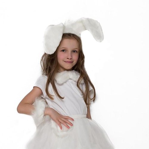 Карнавальный набор "Зайка", уши, бант, нарукавники, цвет белый    1694662