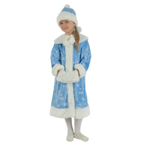 Карнавальный костюм "Маленькая Снегурочка", шапка, шуба, муфта, 5-7 лет, рост 122-134 см 1694651