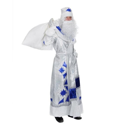 Карнавальный костюм "Дед Мороз", р-р 54-56, цвет серебряно-синий 354461