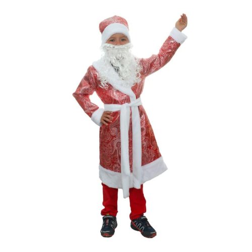 Карнавальный костюм "Дед мороз", шуба, шапка,борода, р.34, рост 134 см    2630993