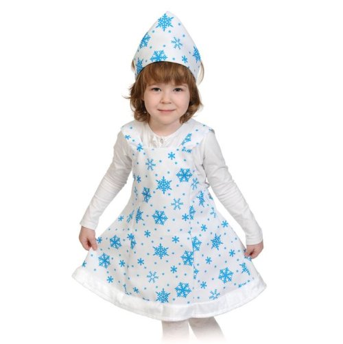 Карнавальный костюм "Снежинка" ткань-плюш, сарафан, ободок, рост 92-122 см    3480887