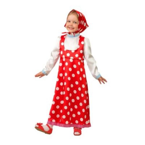 Карнавальный костюм "Маша", текстиль, р-р 28, рост 110 см, цвет красный 2178893